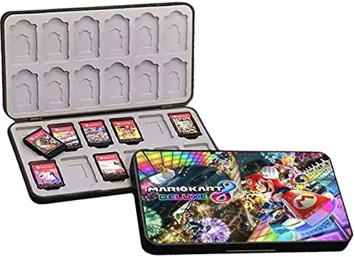 Compatible Nintendo Switch Game Card Case Storage Mario Kart 8 Deluxe Holds 24 Switch Game Cards and 24 Micro SD Cards