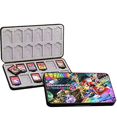 Compatible Nintendo Switch Game Card Case Storage Mario Kart 8 Deluxe Holds 24 Switch Game Cards and 24 Micro SD Cards