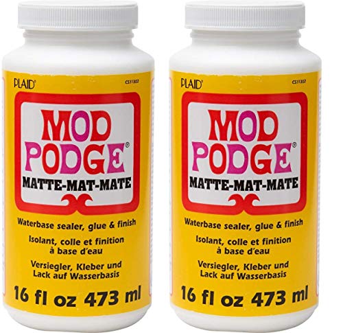 Mod Podge CS11302 Waterbase Sealer, Glue and Finish, 16 oz, Matte - 2 Pack