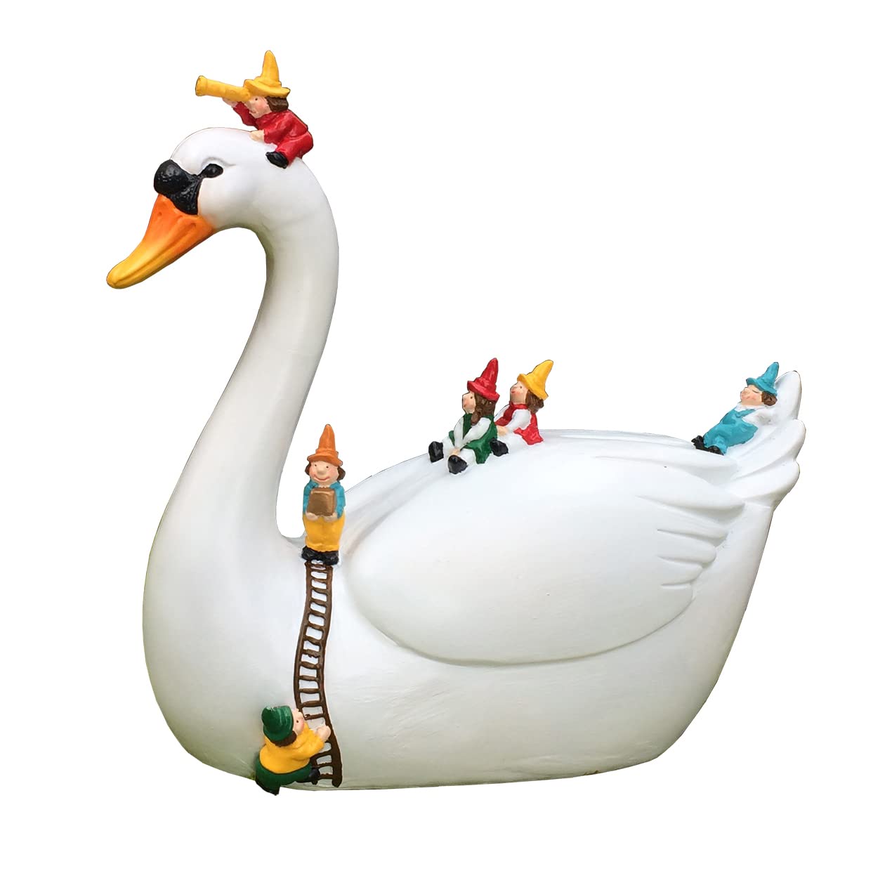 IOKUKI Garden Gnomes Statues,Swan Garden Sculptures & Statues,Funny