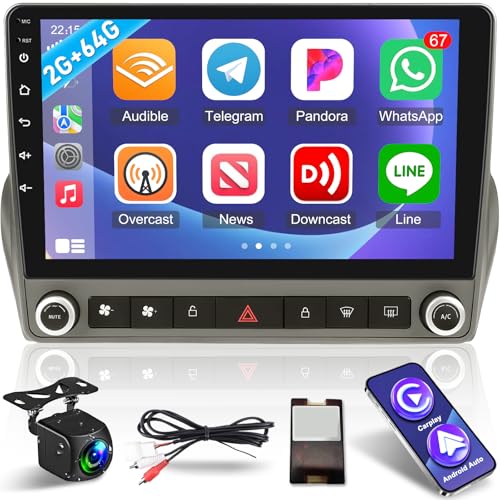 [2+64G] Car Radio Made for Chevrolet Camaro 2008-2015: 9 inch Touchscreen Android Stereo - Wireless Carplay and Android Auto, GPS, 5G.WiFi, EQ, SWC + AHD Backup Camera + Canbus