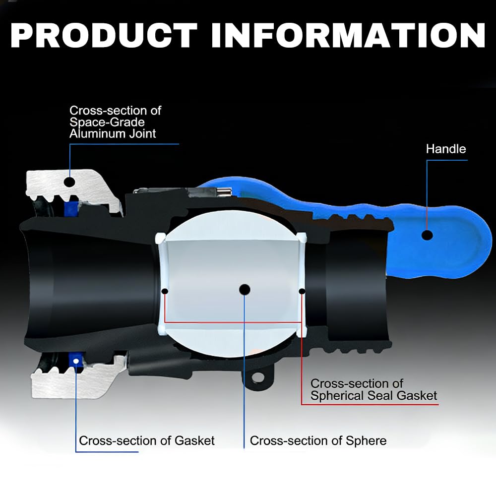 IBC Adattatore Valvola a Sfera, Adattatore Universale per Serbatoio Dell'acqua 1000L, DN50 75 mm, Valvola di Scarico in Lega di Alluminio, Accessorio Serbatoio IBC