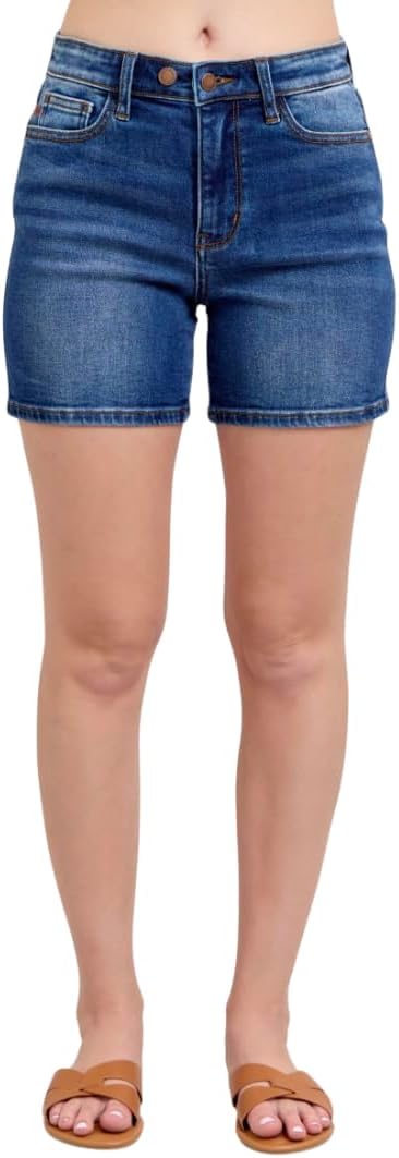 Judy Blue High Rise Adjustable Button Dad Shorts