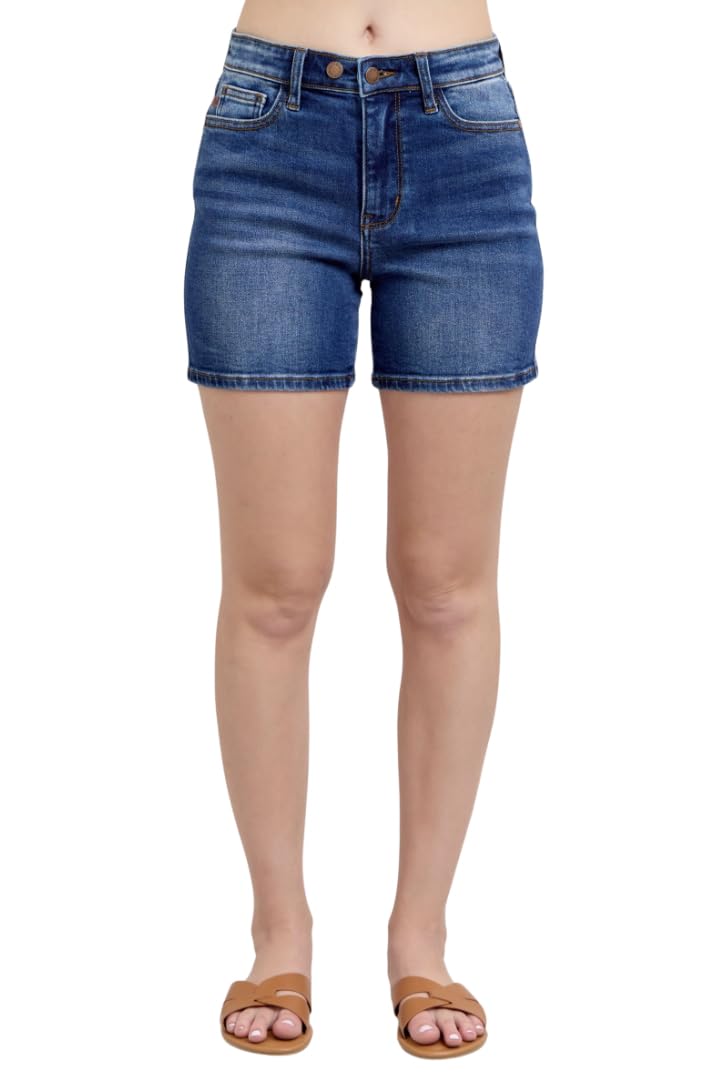 Judy Blue High Rise Adjustable Button Dad Shorts