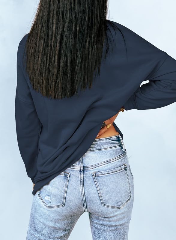 Dokotoo Women's Casual Crew Neck Sweatshirt Loose Soft Long Sleeve Pullover Tops - Image 3