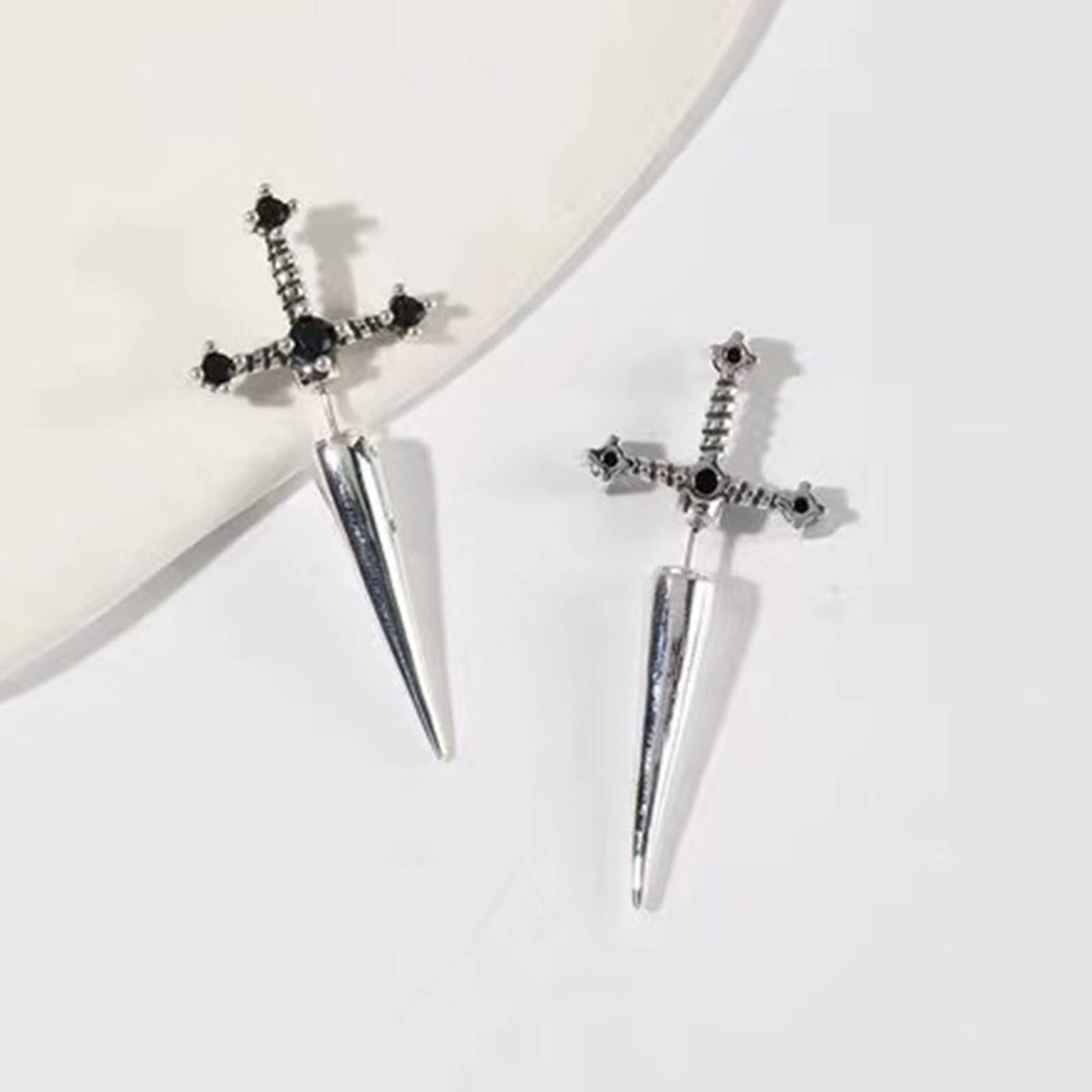 Wiszące kolczyki dla mężczyzn pokazują temperament delikatne kolczyki z  cyrkoniami gotyckie kolczyki kryształowy diament kolczyk (czarny, jeden  rozmiar) : Amazon.pl: Moda