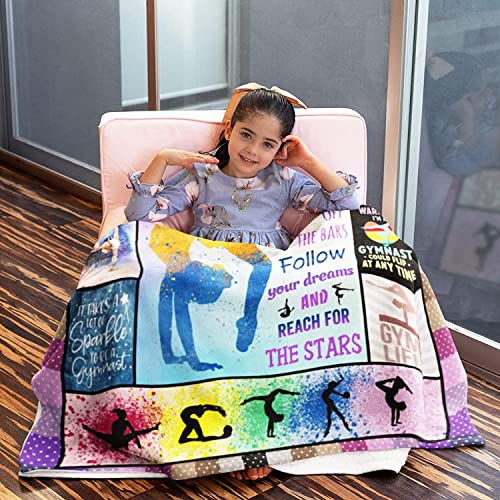 Mubpean Gymnastics Gifts Blanket 60"x50", Gymnastic Gift for Girls, Gymnastics Room Decor Party Decorations, Birthday Party Gift Ideas for Teens Kids Daughter Granddaughter by Mubpean - Used condition - Image 5