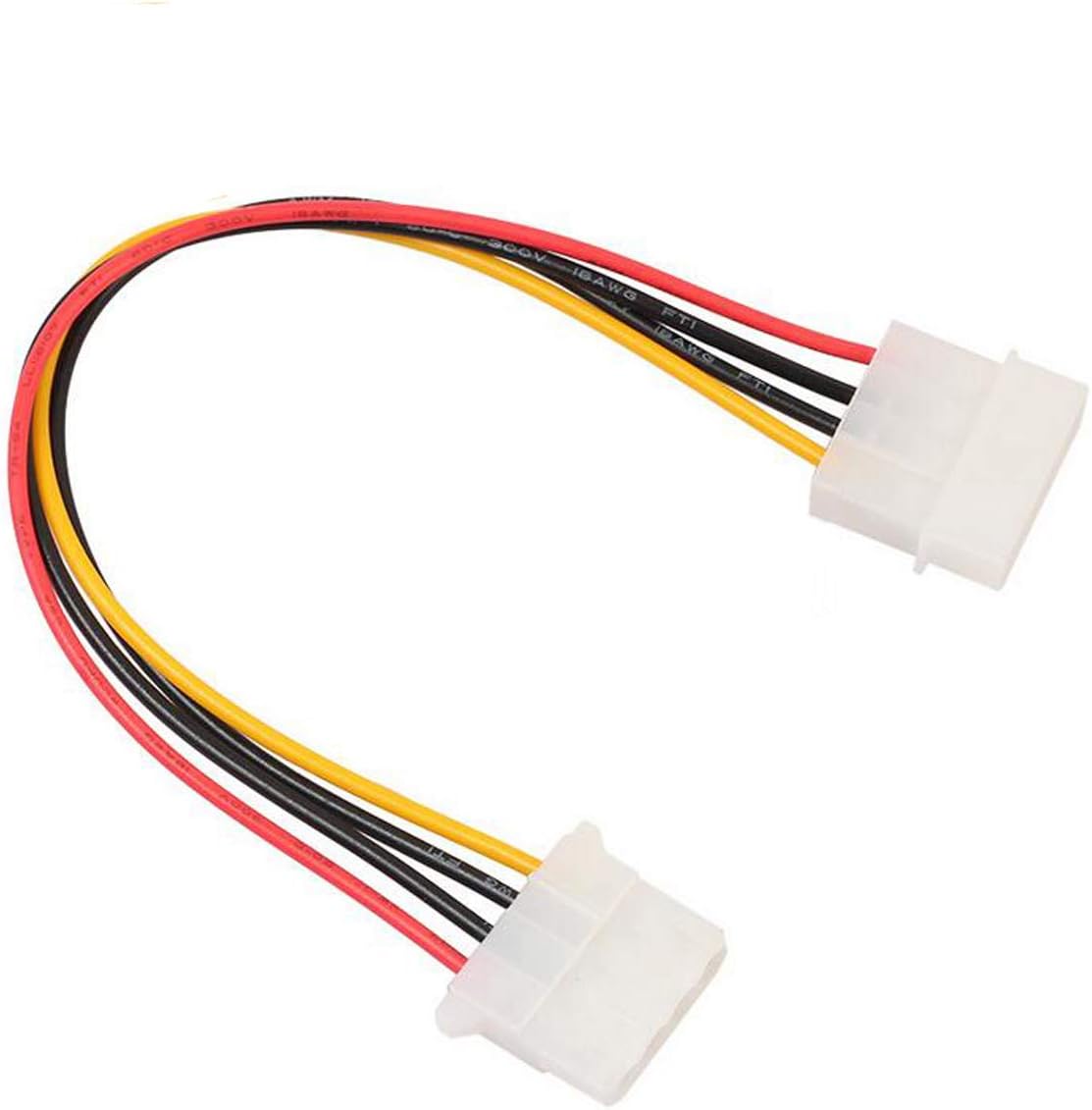 2 Pack Computer Molex 4 Pin Power Supply Extension Cable - Female to Male HDD IDE Computer Fan Internal Power Extension Cable 8 Inch