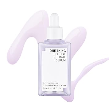 ONE THING Peptide Retinal Serum, Vitamin A, Faster Acting than Retinol, Retinaldehyde, Smooths Wrinkles, Refines Pores and Improves Elasticity, Korean Skincare 1.69 Fl.Oz, 50ml | Potent K-Beauty retinaldehyde serum that improves elasticity and refines pores for a radiant, youthful glow.
