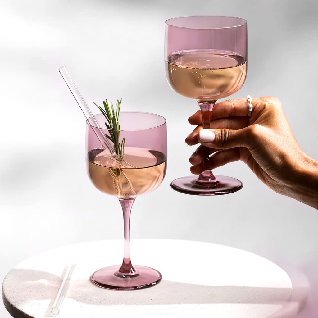 like. by Villeroy & Boch – Like Grape Wein- & Wassergläser-Set 4tlg. Traube | Je 2x Weinglas (270 ml) und Wasserglas (280 ml), Farbige Gläser, Kristallglas