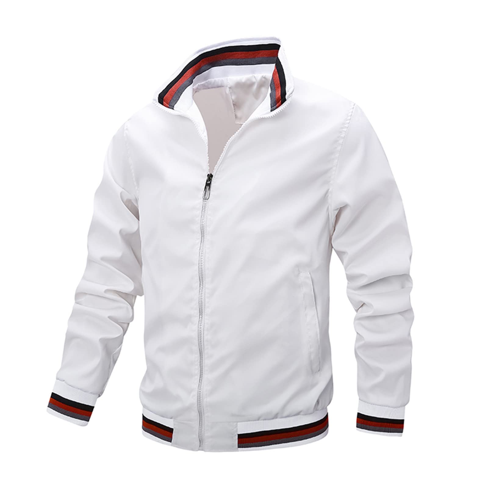 Veste coupe-vent à col montant et protection légère zippée - 7