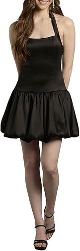 David's Bridal Tank Bubble Hem Mikado Mini Dress, Women's Size 2, Black