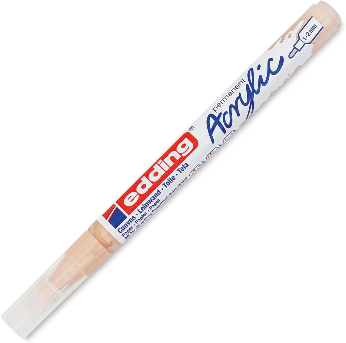 edding 5300 Acrylic Marker fine - Beige - 1 Waterproof Acrylic Paint Marker - fine Round tip 1-2mm - Acrylic Paint pens for Drawing on Canvas, Art Paper and Wood - Acrylic Markers for Pebbles