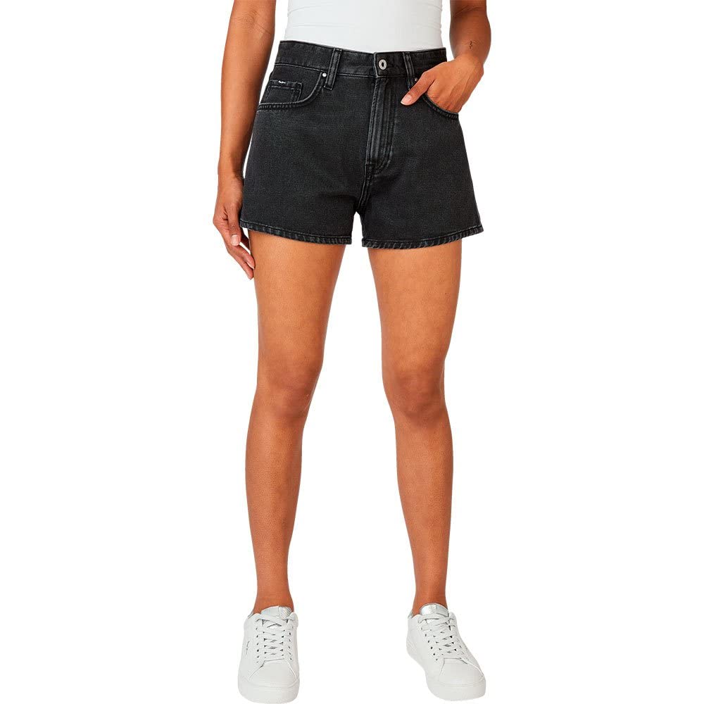 Pepe Jeans Women's Suzie Shorts, Black (Denim-XF6), 26W