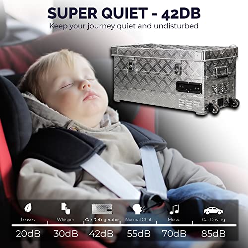 Pfrigo 12V Car Refrigerator, Car Fridge 45 Quarts (42L), Aluminum Truck Bed Portable Freezer, Dual Zone App Control Electric Compressor Cooler, With Wheels,12/24V Dc And 100-240V Ac For Pickup Trucks #TOP4