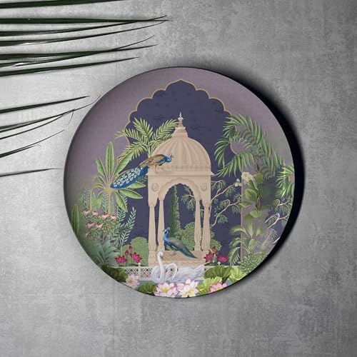 Image of Eternal Blues Wall Plates- Elegant Metal Wall Decor Set for Living Room, Bedroom & Office | Decorative Wall Art & Home Decor Gift Items | Unique Gifts Ideas for Men & Women | Set of 5
