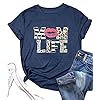 Women Mom Life T-Shirts Leopard Lips Stripe Graphic Shirts Funny Letter Printed Tee Mother's Day Casual Blouse
