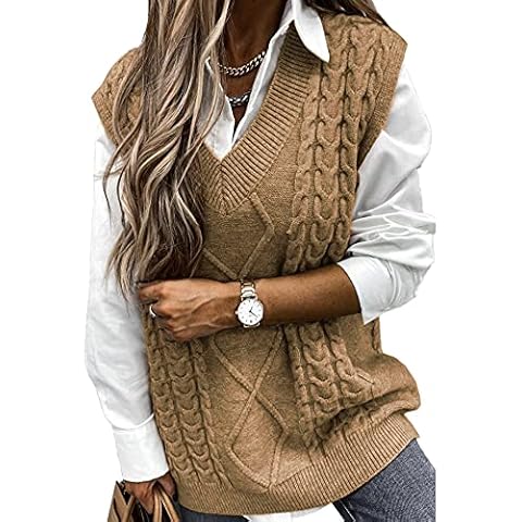 Gilet Tricoté Vancavoo Khaki Cover