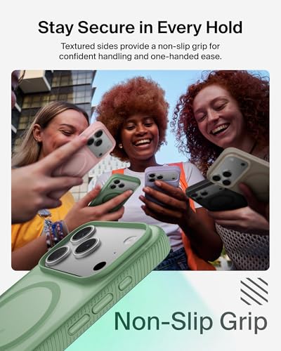Image of Belkin Case for iPhone 17 PRO MagSafe Compatible - SheerForce Magnetic Phone Cover - Slim, Shockproof, Anti-Yellowing, Drop Protection - Sage
