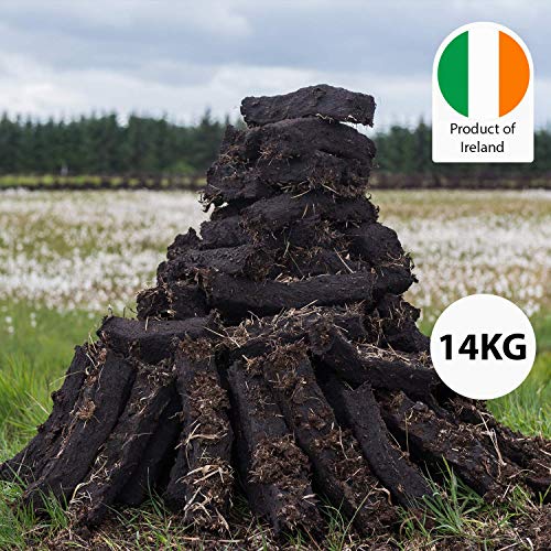 Hadley Irish Fire Peat Burning Natural Hand Cut Turves Log Peat Heat - 14KG