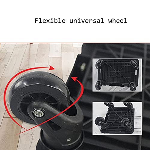 LICHUAN Einkaufstrolley, zusammenklappbar, Teleskop-Einkaufstrolley für Lebensmittel, robust, mit Rädern, Mehrzweck… – Bild 4