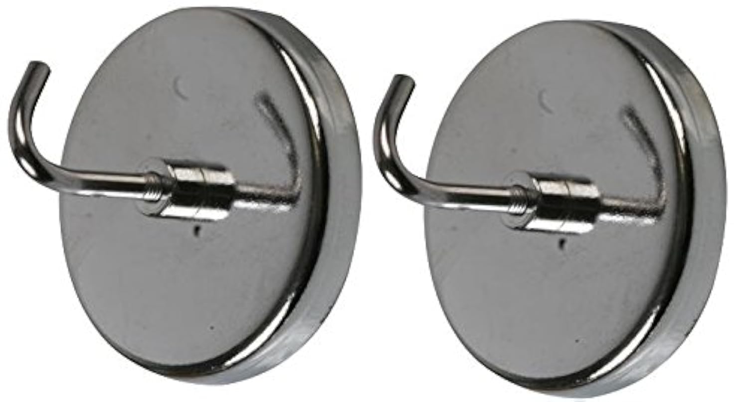 Duratool Silver D02131 Magnetic Hooks Metal 1" (25Mm), 2 Pack