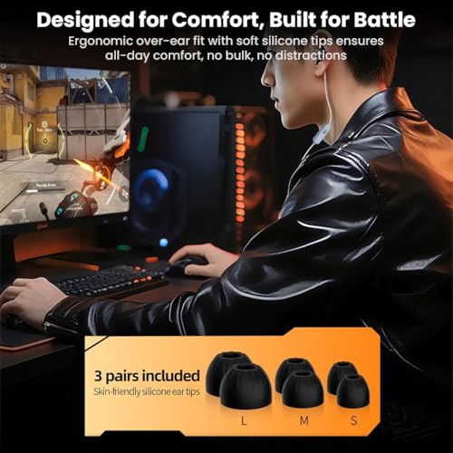 Image of KZ Gale Gaming IEM Wired in-Ear Monitor Earphones, Super Linear Dynamic Driver, Dual Mic, Silver-Plated Cable, HiFi Sound, Noise Isolation 0.75mm Connector, Ideal for Music & Gaming (Type-C)