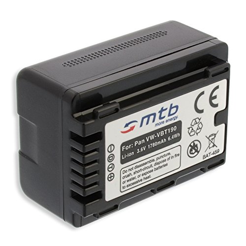 2 Batterie 1780mAh + Caricabatterie Doppio USB Per Panasonic VW-VBT190 – Compatibile Con HC-V130, V160, V380 E Altri