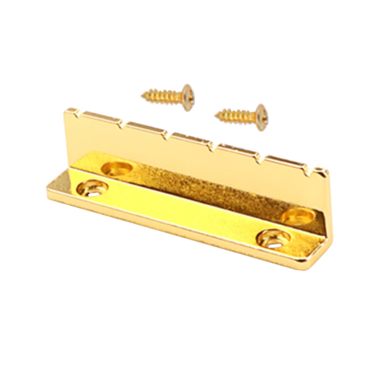 ERINGOGO Guitar Parts 1 Set of Guitar String Nuts Metal Nut Bridge Saddles L-shape Gold Gl152