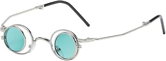 Flip Up Sunglasses Punk Polarized Sunglasses 70s Circle Small Sun Glasses Retro Metal Frame Shades