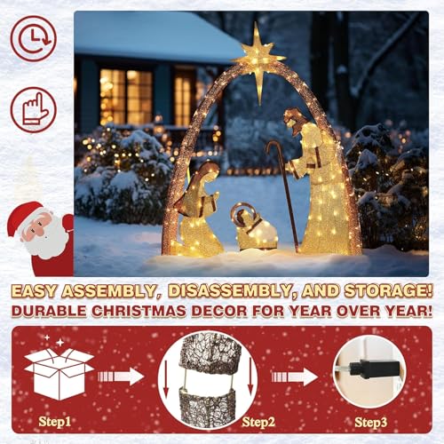 Generic NX001 Lighted Nativity Scene Outdoor,2024 New Christmas Yard Decorations,Nativity Sets thumb #4