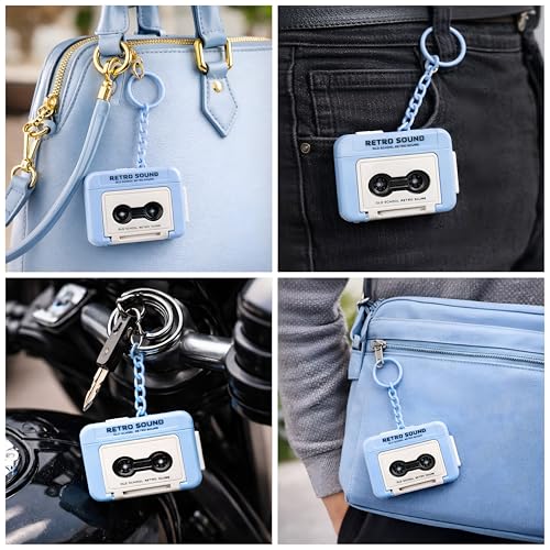 Image of SMARTNET Retro Recording Key Chain (Blue) Voice Recorder | Record Voice, Play Recording & Songs | Portable Mini Sound Recorder with Playback Toy | Voice Message Gadget for Gifts Memories & Fun
