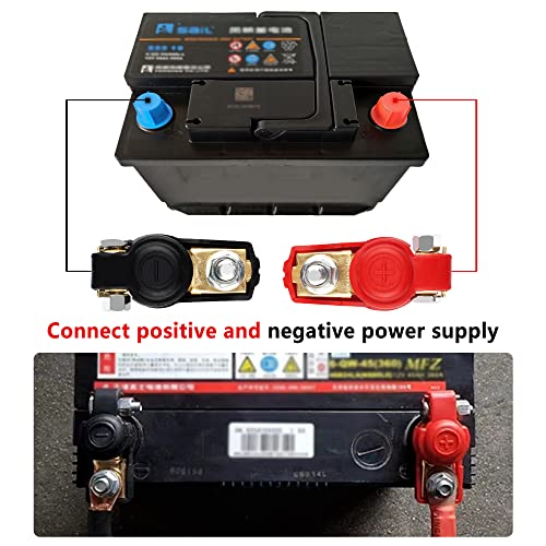 Durable&Adjustable Battery Terminal Connectors Car Accessories Kit(Negative & Positive Battery Cable Terminals+2Pcs Battery Terminal Fiber Washers) Fit For Most Car Truck Van Boat #TOP2