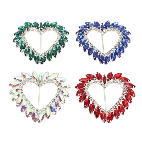 Fecho de Braçadeira de Cachecol, 4 Peças de Clipe de Envoltório de Roupas Fivela de Vidro Cristal Br