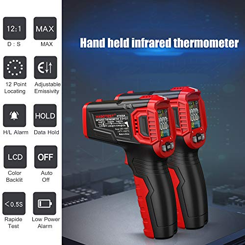 Gecheer Termômetro infravermelho sem contato com infravermelho Testador de temperatura digital portá