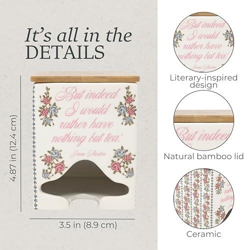 Steel Mill & Co Ceramic Tea Bag Dispenser, Jane Austen Quote by STEEL MILL AND CO. - Used condition - Image 8