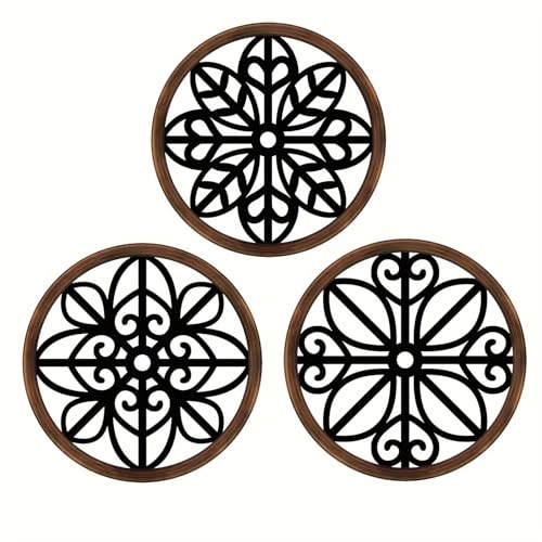 Ltstor 3 decorazioni da parete in stile paesaggistico, in legno ispessito, decorazione per finestre, fiori, fattoria, soggiorno, camera da letto, corridoio, cucina, parete, decorazione artistica