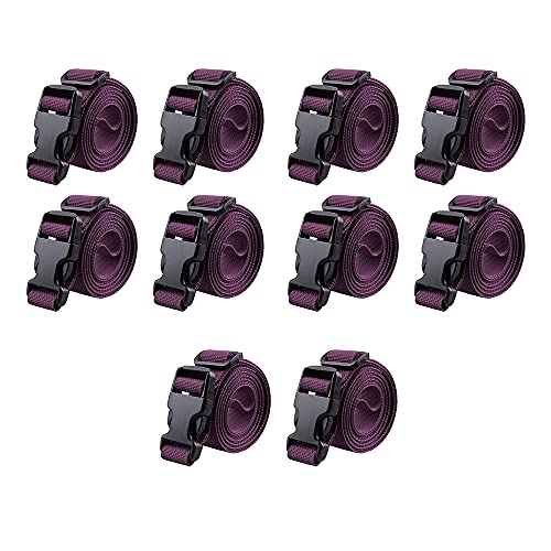Magarrow 78" X 1" Strap Buckle Packing Straps Adjustable 1-Inch Belt (10-Pcs) (Purple, 1" Wide - 78" Long) #TOP14