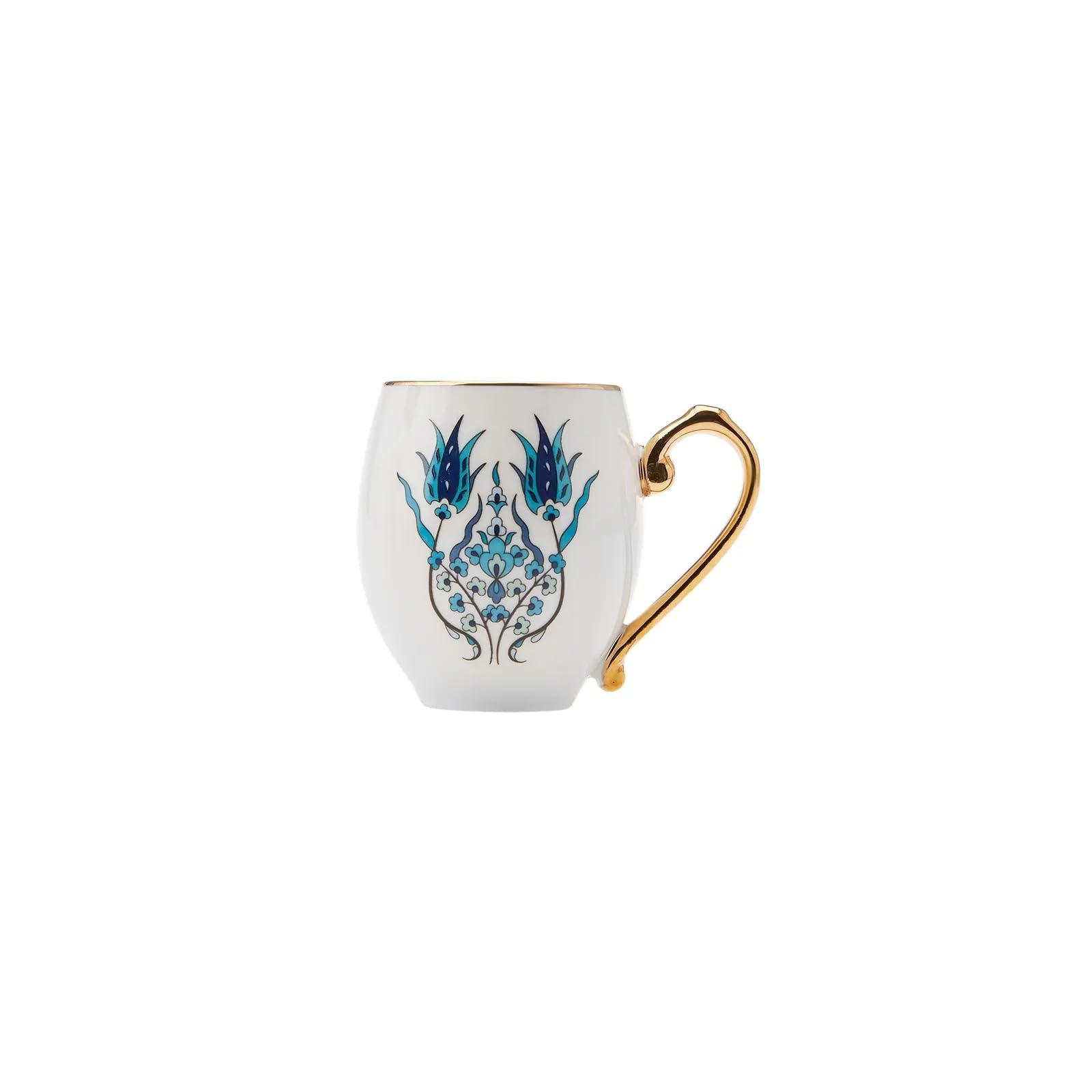 Karaca Iznik Kaffeeservice für 6 Personen -12 teilig, Traditional Türkisch Kaffeetassen Set mit Untertassen, Espressotassen, Mochatassen Set aus Porzellan, Cappuccino