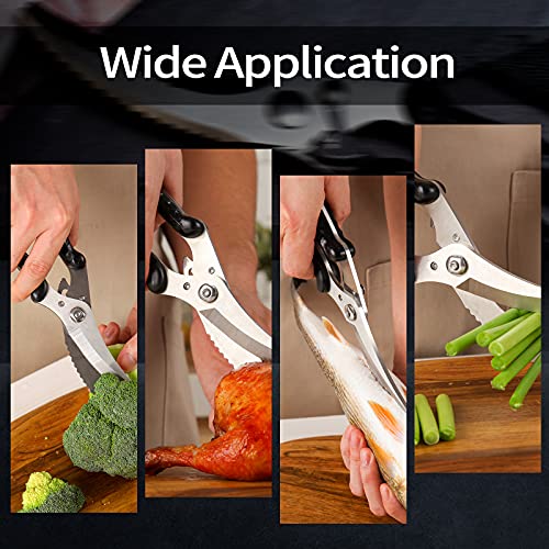 image for Hohoi Kitchen Heavy Duty Kitchen Shears, Spring Loaded Poultry Shears 
