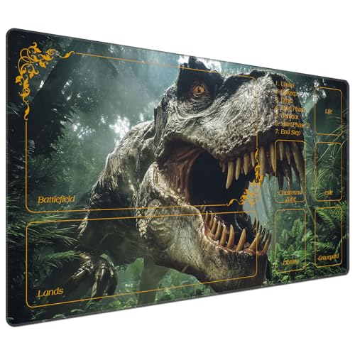 DEGDFSGR for MTG Playmat with Zones 24 x 14 inches for TCG Playmats Non-Slip Rubber Base Commander...