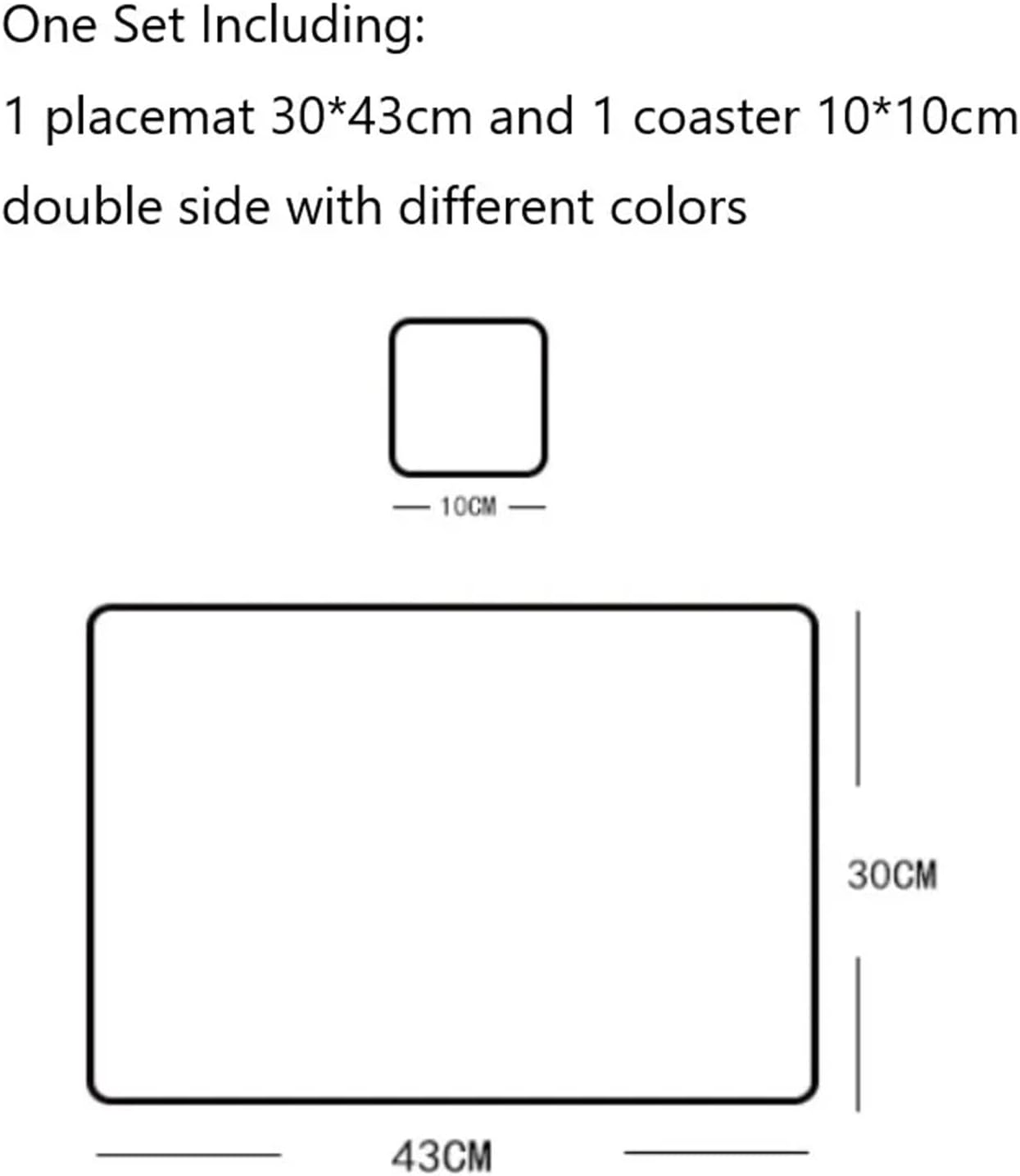 Square Placemats and Coasters Pink Grey Double-Layer Gift Table Dining Place Mat,Oil Non-Slip Place Mats(DP Coffee White,4sets)