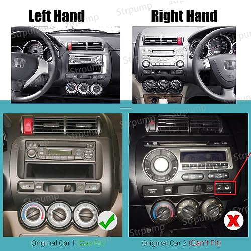 9'' Car Radio Stereo Dash Frame Fascia Bezel Panel with Power Harness Compatible for Honda Fit Jazz 2004 05 06 07 LHD Install Mount Kit by Strpump - Image 2