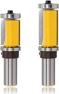 Mesee 2 Pieces Top & Bottom Bearing Flush Trim Router Bit Set, 1/2 Inch Shank Pattern Flush Trimmer Router Bits Woodworking Trimming Milling Cutter Tool - Cutting Height 26mm & 38mm