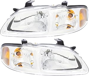 For Nissan Sentra Headlights Lamps Set 2000 2001 Halogen Driver and Passenger Side