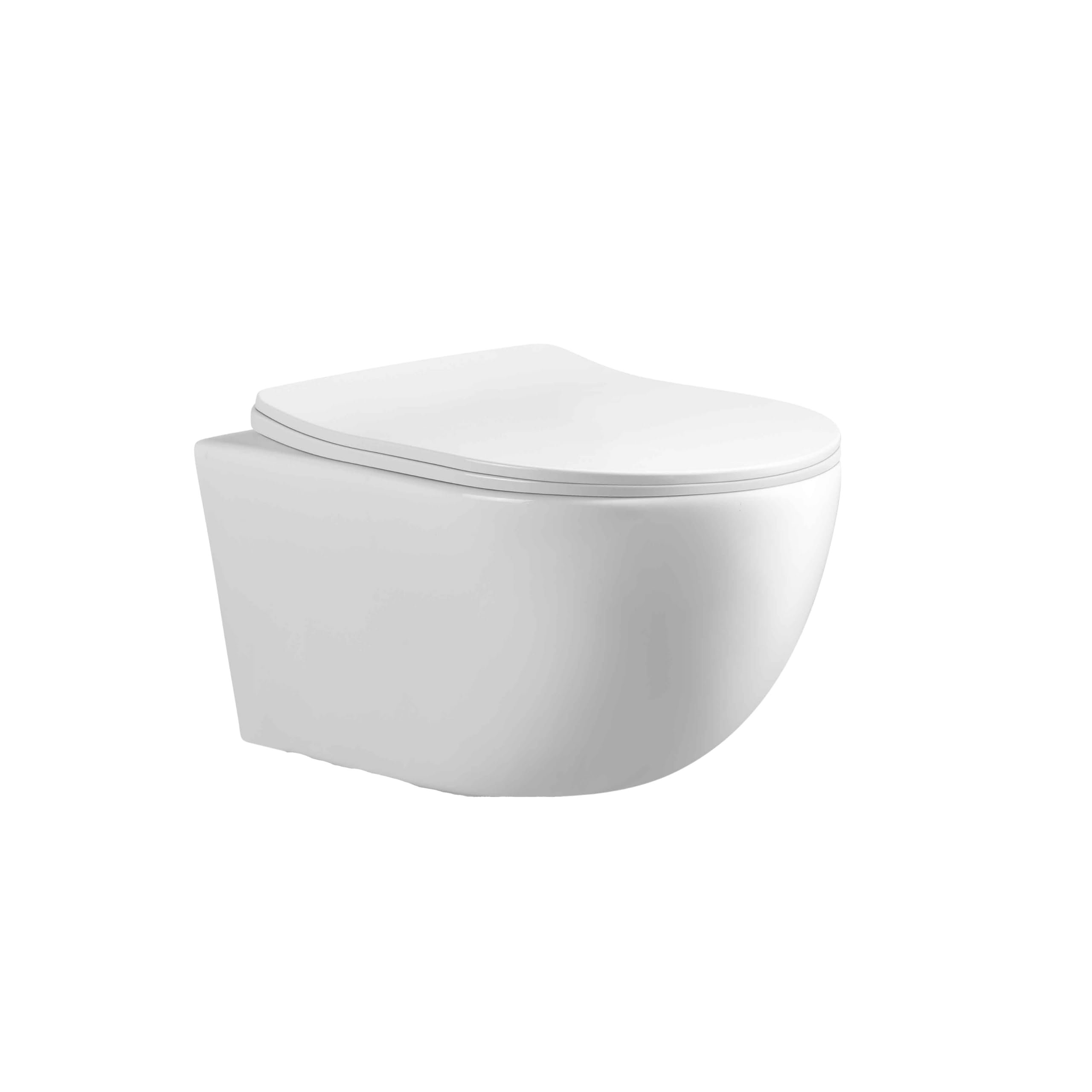 AquaUno Vela - WC da parete senza bordo per sciacquone, 48,5 x 36,5 x 36,5 cm, sedile con chiusura ammortizzata | Ceramica sanitaria; sciacquone profondo per elementi a parete; coperchio in duroplast con sgancio rapido e fissaggio nascosto