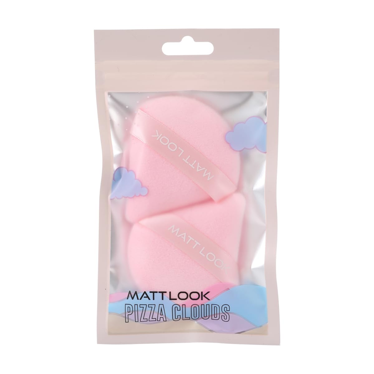 MATT LOOK PUFF-01 Pizza Clouds Powder Puff | Soft, Portable, and Reusable for Setting Makeup and Touch-Ups, Pink - (Pack of 2)-image-49