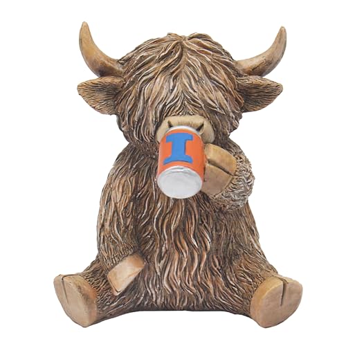 Lesser & Pavey Christmas Happy Highland Cow Iron Moo Home Decor Figurines & Ornaments For Home & Office | Decorative Home Accessories Statues For Indoor & Outdoor | Lovely Gifts for Women & Men