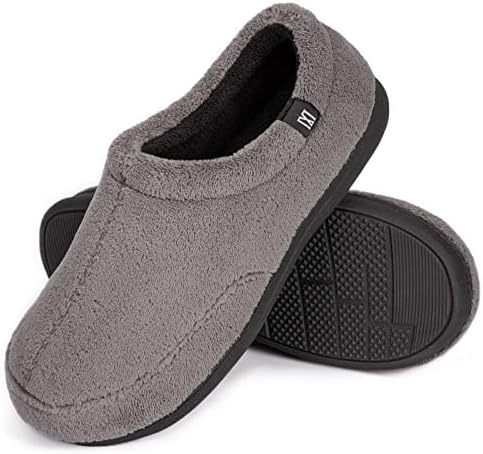 MERRIMAC Men's Classic Coral Fleece Memory Foam Slippers