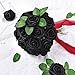 Siyaluens 9 Pcs Artificial Flowers Fake Rose with Stems - Black Real Touch Foam Roses for DIY Wedding Bouquet Bridal Shower Cake Toppers Centerpiece Table Valentines Day Supplies Decorations